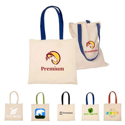 7 oz Natural Cotton Canvas Tote Bag (15" x 16")W/26"Handle