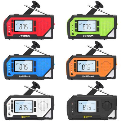 ResQ Emergency Weather Alert Radio-AM/FM/NOAA, 2000mAh Power Bank, Solar Panel, Hand Crank, Large