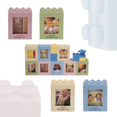 Pastel Jigsaw Architectural Puzzle Block Photo Frame without Water (2 of 1-3/4" x 2-1/8" Photos)