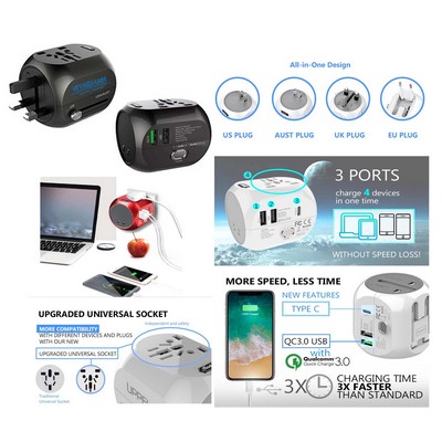 Promotek iBank® World Travel Adapter for 150 countries