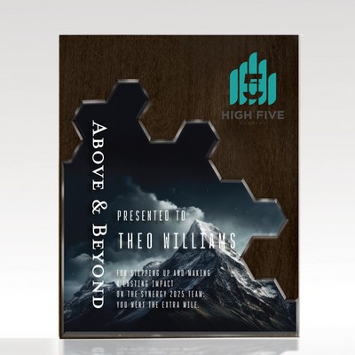 Plaque Hex Puzzle - Customizable Wood Acrylic Award
