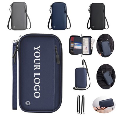 Document Protection Cover Hanging Neck Pouch Abroad Ticket Crossbody Shoulder Organizer Bag