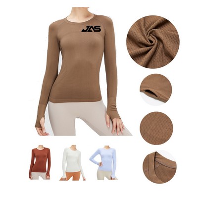 Long Sleeve Round Neck Yoga Suit