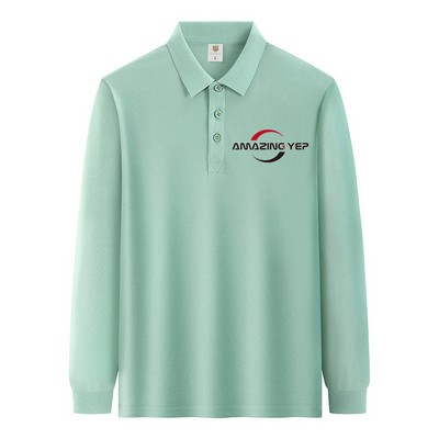 Long Sleeve POLO Shirt-Unisex Style