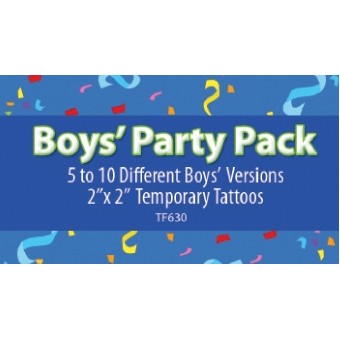 Boy's Party Pack Stock Temporary Tattoo