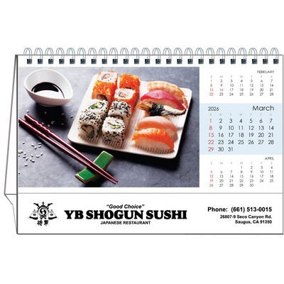 Sushi Time 2026 Desktop Calendar w/Flexible Easel