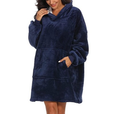 Oversized Homewear Flannel Hoodie