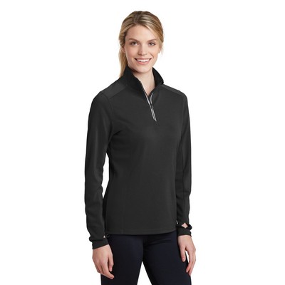 Sport-Tek Women's Sport-Wick Textured 1/4-Zip Pullover.