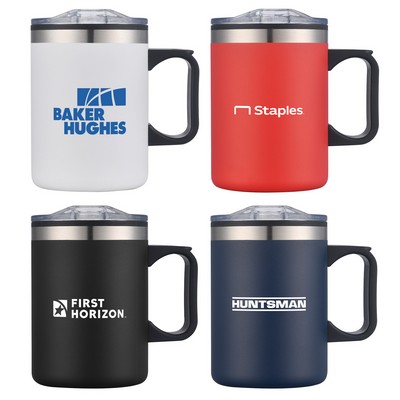 14oz. Double Wall SS / PP Campfire Mug with Clear Lid