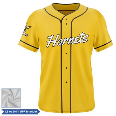 Sublimation UPF DriFit Full-Button Baseball Jersey - Men Women Kids