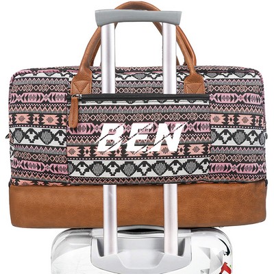 21" Weekender Canvas Leather Duffle Bag