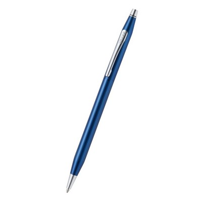 Classic Century® Polished Translucent Cobalt Blue Engraved Diamond Pattern Ballpoint Pen