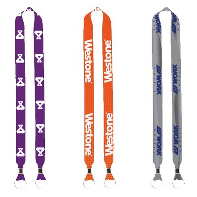 IMPORT Rush 1" Dye-Sublimated 2-Ended Lanyard with Dual Silver Metal Crimp & Split-Ring