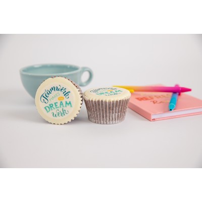 Chocolate-Dipped Logo Cupcakes - Gift Box of 4