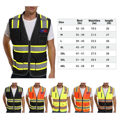 Reflective Safety High Visibility Construction Vest