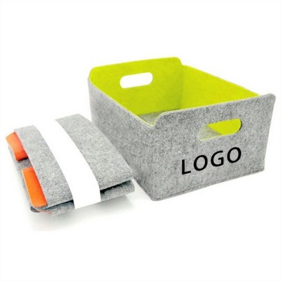 Felt Foldable Cube Organizers W/ W/ Integrated Handle