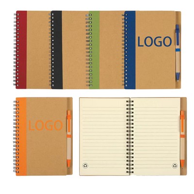 Kraft Paper Splice Cover Spiral Interior Notebook Notepad