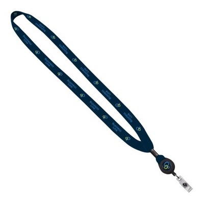 5/8" Dye-Sublimated Lanyard w/ Retractable Badge Reel