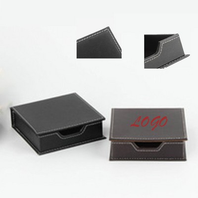 Business Leather Desktop Sticky Note Holder, Creative Coin Key Name Card Storage Box