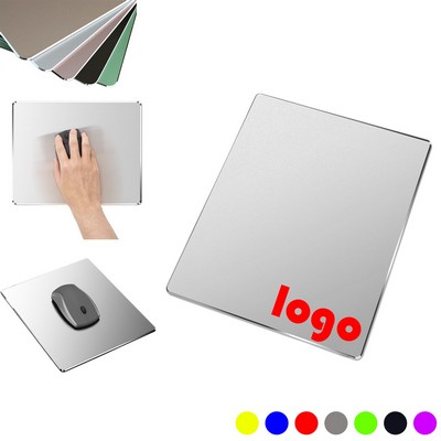 7" Ultra Thin Dual-Sided Aluminum Hard Metal Mouse Pad w/PU Leather Base
