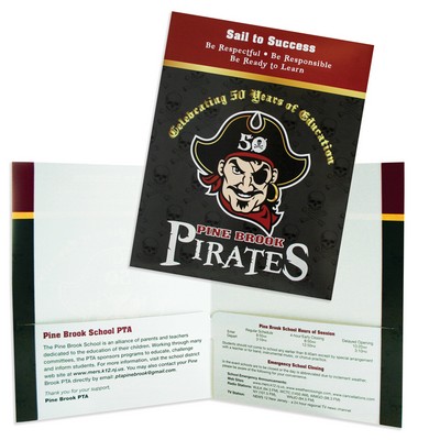 Full Color Reinforced Edge Continuous Pocket School Folder (9-1/2" x 11-3/4")