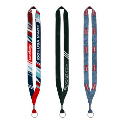 USA Made 0.75" Dye-Sublimated Lanyard with Zinc Crimp & Zinc Split-Ring