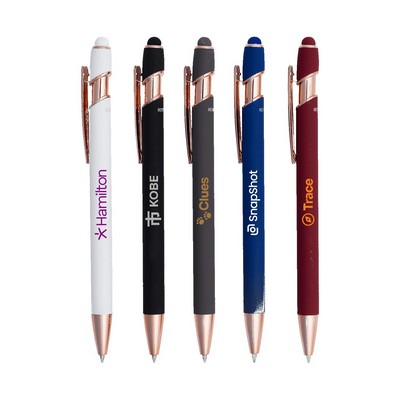 Lexi Stylus Satin Soft Touch Gel Click Pen - Rose Gold (Recycled Aluminum)