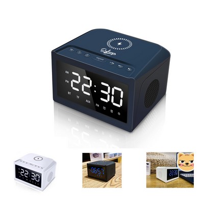 Alarm Clock with Wireless Charging and Speaker
