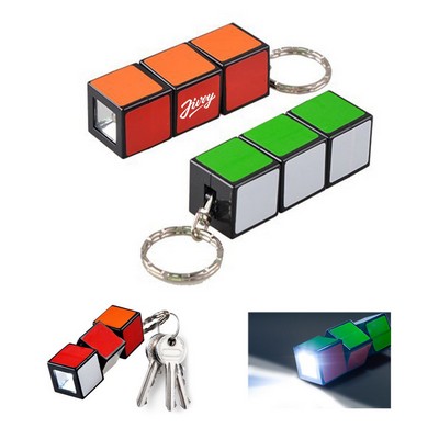 Magic Cube LED Flashlight Key Chain