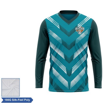 Sublimation Long Sleeve Soccer Jersey - 180G Silk-Feel Interlock - Men's, W