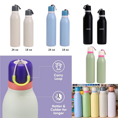 Custom Twist Insulated Vacuum Water Bottle With Straw