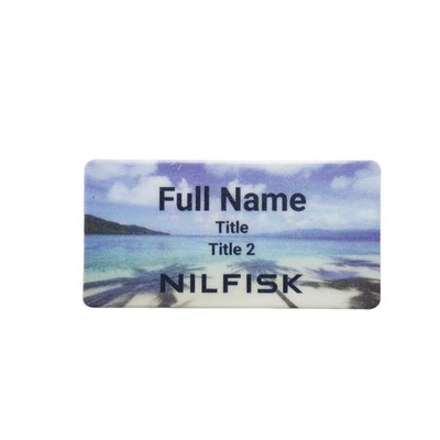 Full Color Name Badge w/Personalization (1.5"x3") Rectangle