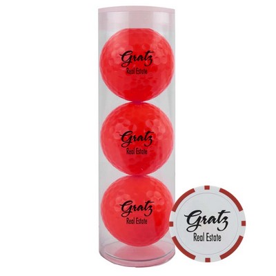 Golf Ball and Poker Chip Ball Marker Tube