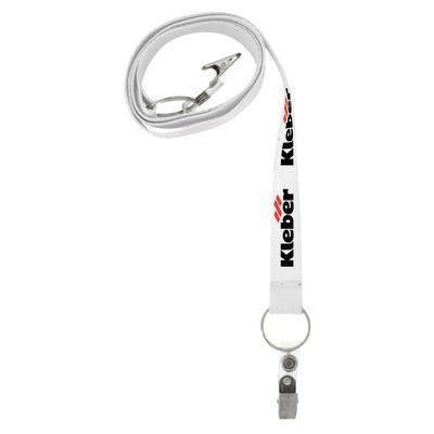 3/4" Screen Printed Dual Attachment Lanyard (Factory Direct) 10-12 Weeks Ocean