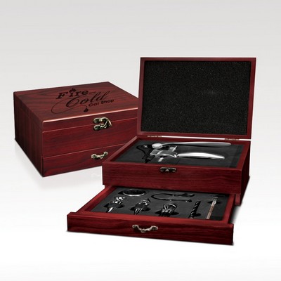 Cherry Wood Wine Accessory Set