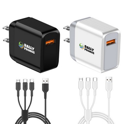 Quick Charge Adapter With USB Cable