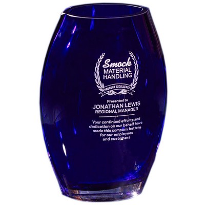 11.5" Cobalt Blue Oval Vase