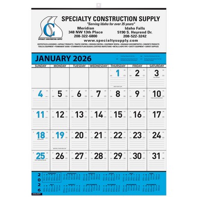 Contractor Custom Calendar w/2 Color Imprint (18"x25")