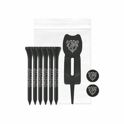 6 Tees, 2 Ball Markers and 1 Ergo Green Divot Tool