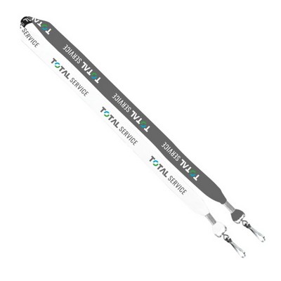 3/4" 2-Ended Dye-Sublimated Lanyard with Metal Crimp & Metal Swivel Snap Hook