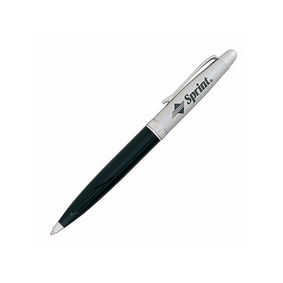 Lexon Chrome/ Black Ballpoint Twist Pen