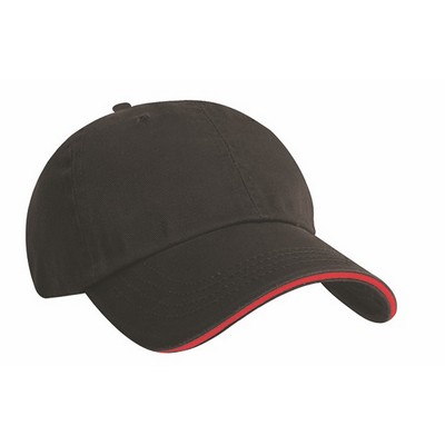 Unconstructed Chino Washed Cotton Twill Cap w/Sandwich Bill