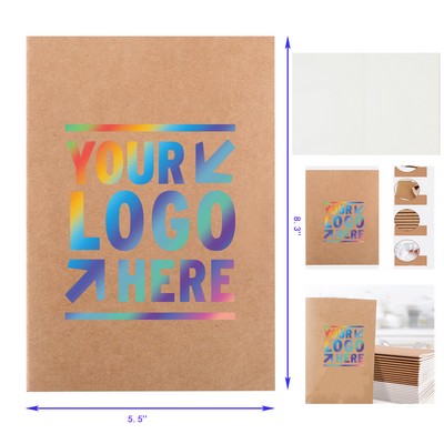 8.3 x 5.5 Inches Kraft Cover Blank Notebook