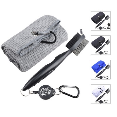 Golf Towel & Cleaner Brush Kit