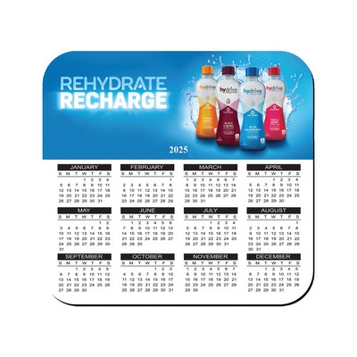 7.5"X8" Hard Surface Full Color Calendar Mouse Pad 1/8" Foam Base