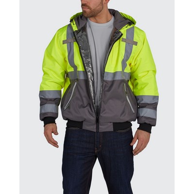 ANSI Class 3 Hooded Bomber With Warm Up Lining