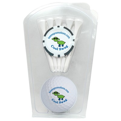 1-Ball 1-Poker Chip 5-Tee Clam