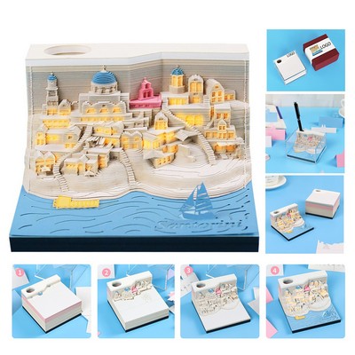 3D Santorini Memo Pad