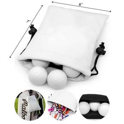 Golf Pouch Leather Closure Golf Ball Handbag