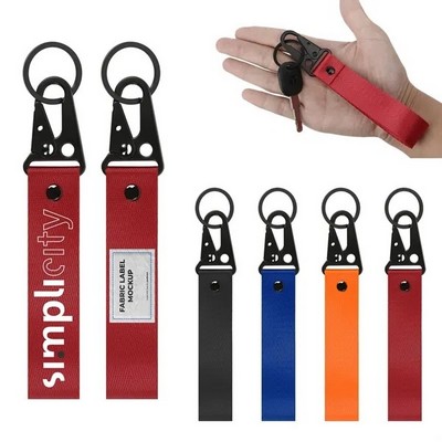 Nylon Wrist Motorcycle Keychain With Black Eagle Mouth Buckl